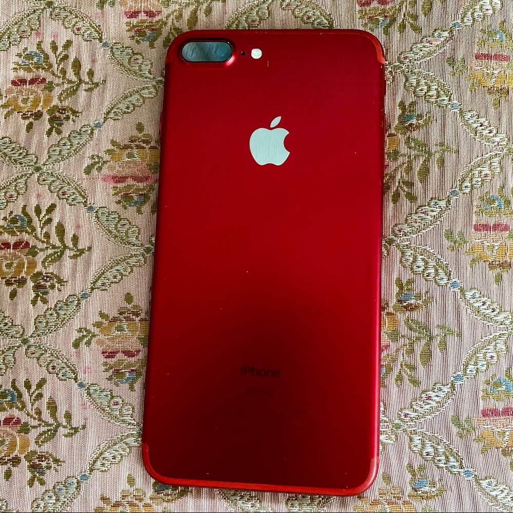 Apple red matte iPhone 7 plus cleared cellphone